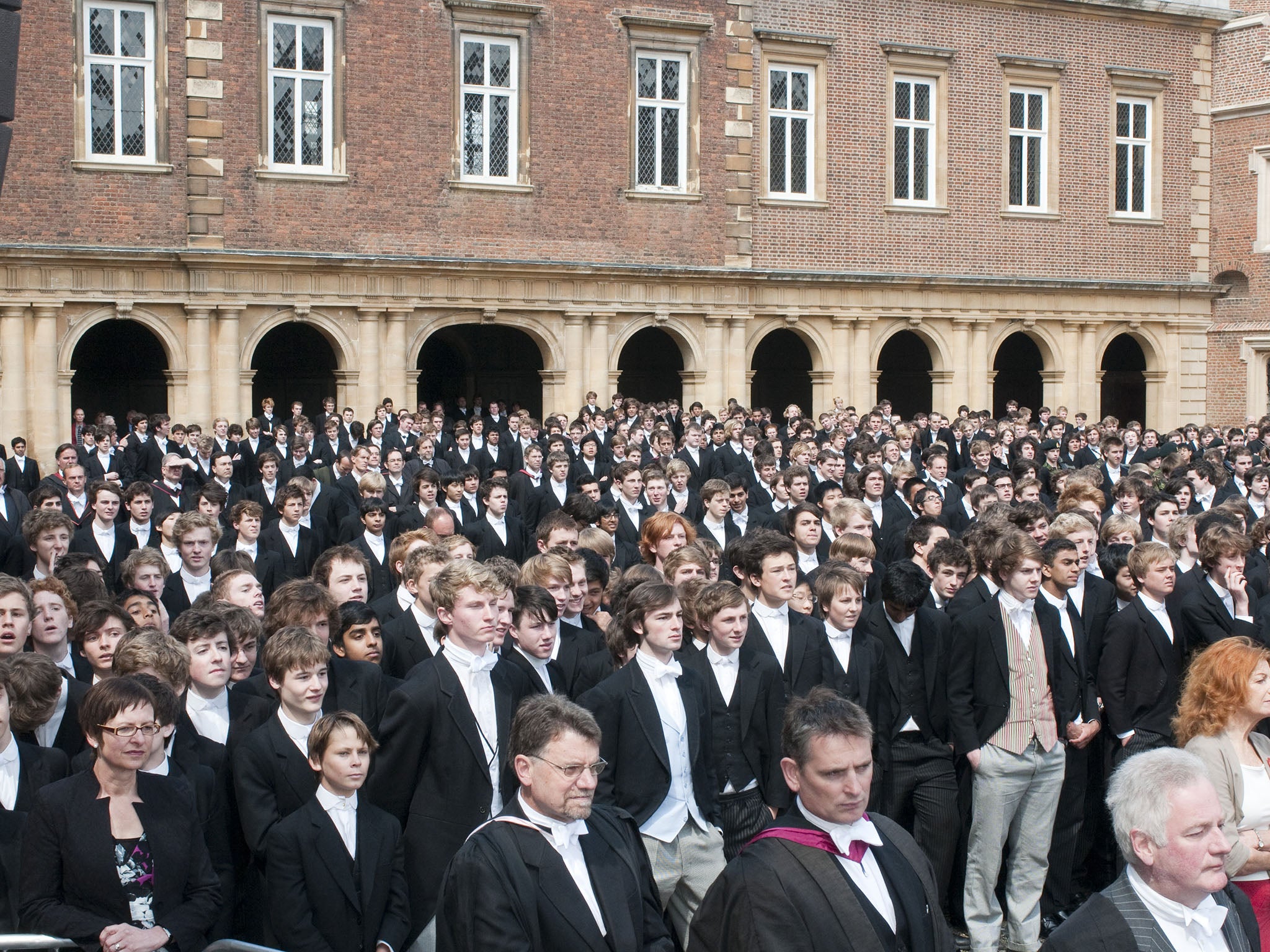 The notoriously elitist Eton College. Some say assisted places to such institutions would help level the educational playing field; critics fear a detrimental effect on the state sector