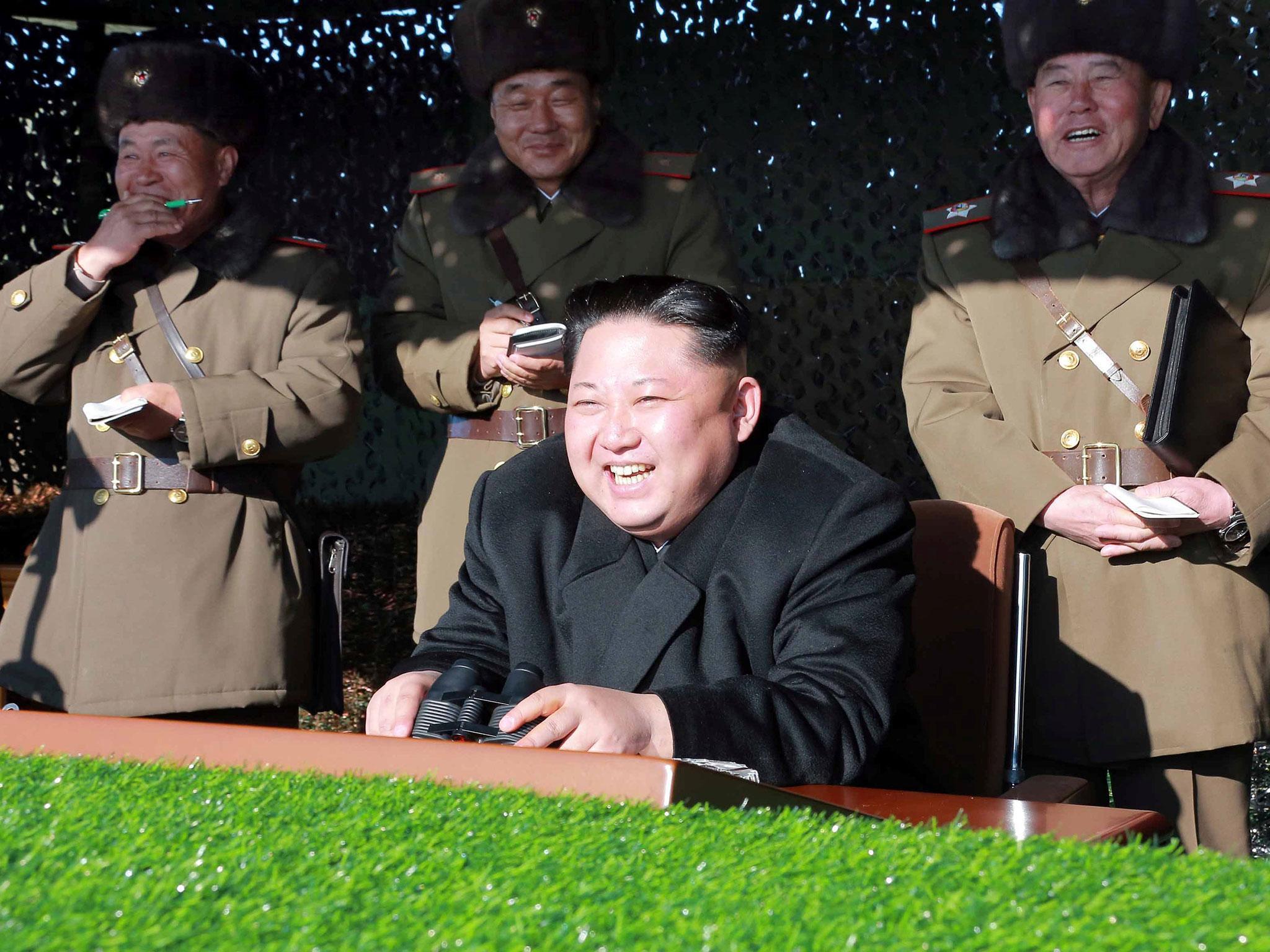 Kim Jong-un and his generals enjoyed the training exercise