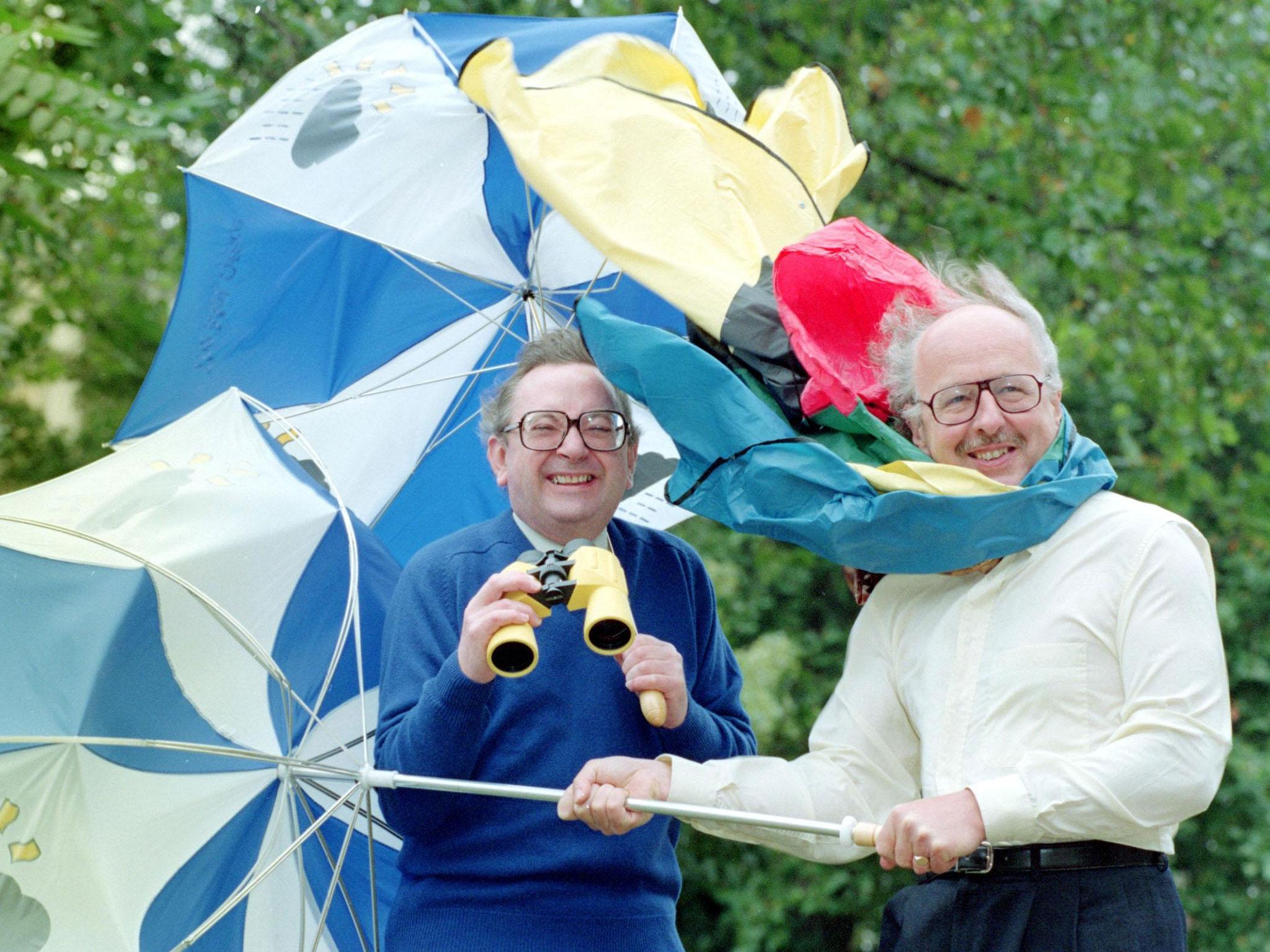 BBC forecasters Ian McCaskill (left) and Michael Fish
