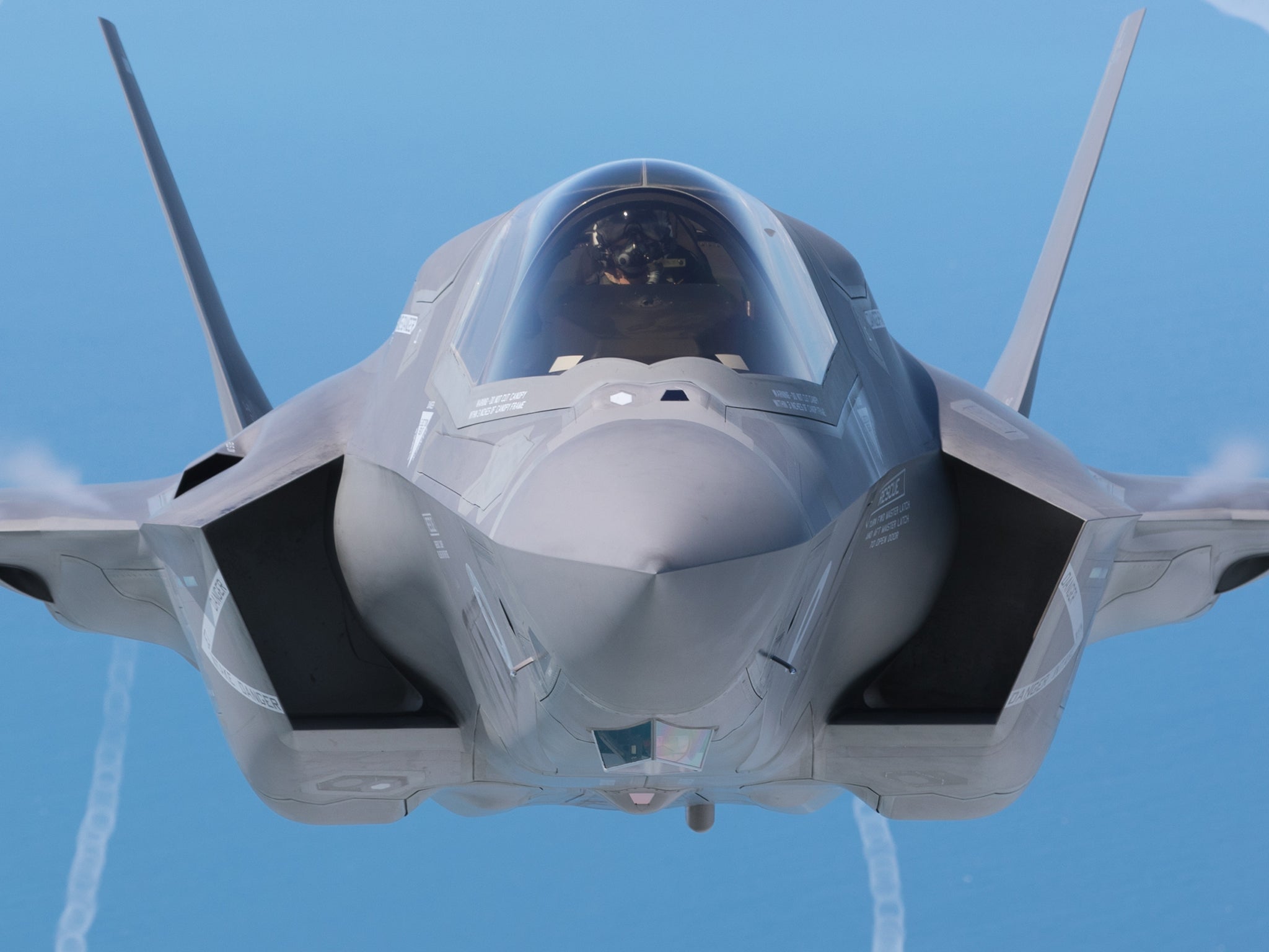 An F35 fighter jet. Donald Trump said the 'F35 program and cost is out of control'.