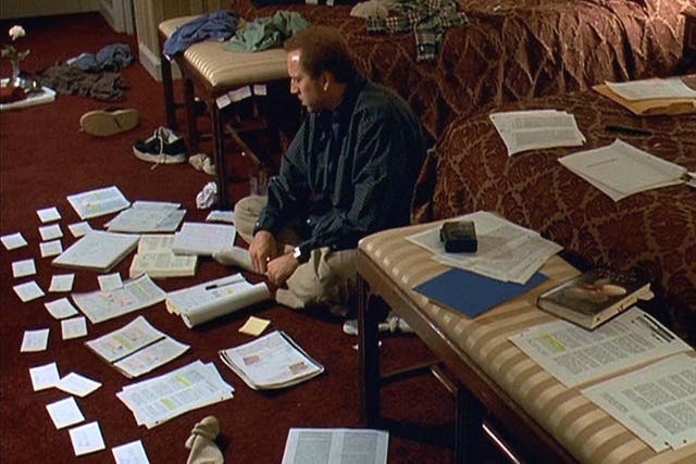 Nicolas Cage as a struggling screenwriter in Adaptation