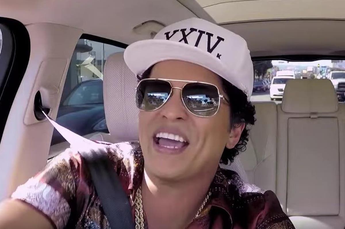 Carpool Karaoke Bruno Mars and James Corden get down and funky in new