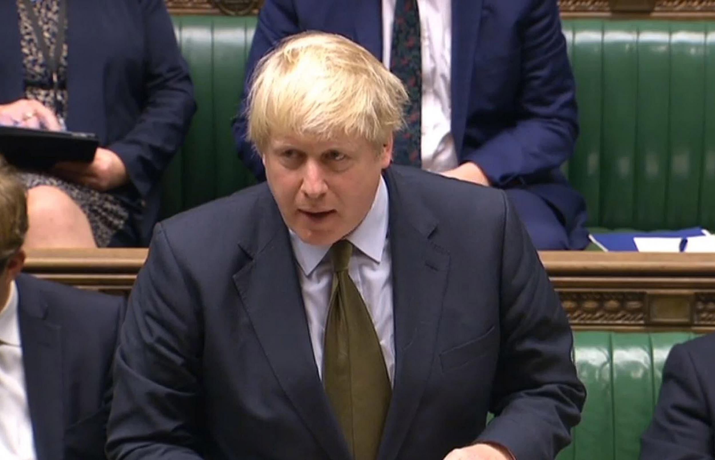 Foreign Secretary Boris Johnson speaks during an emergency debate on international action to protect civilians in Aleppo, Syria