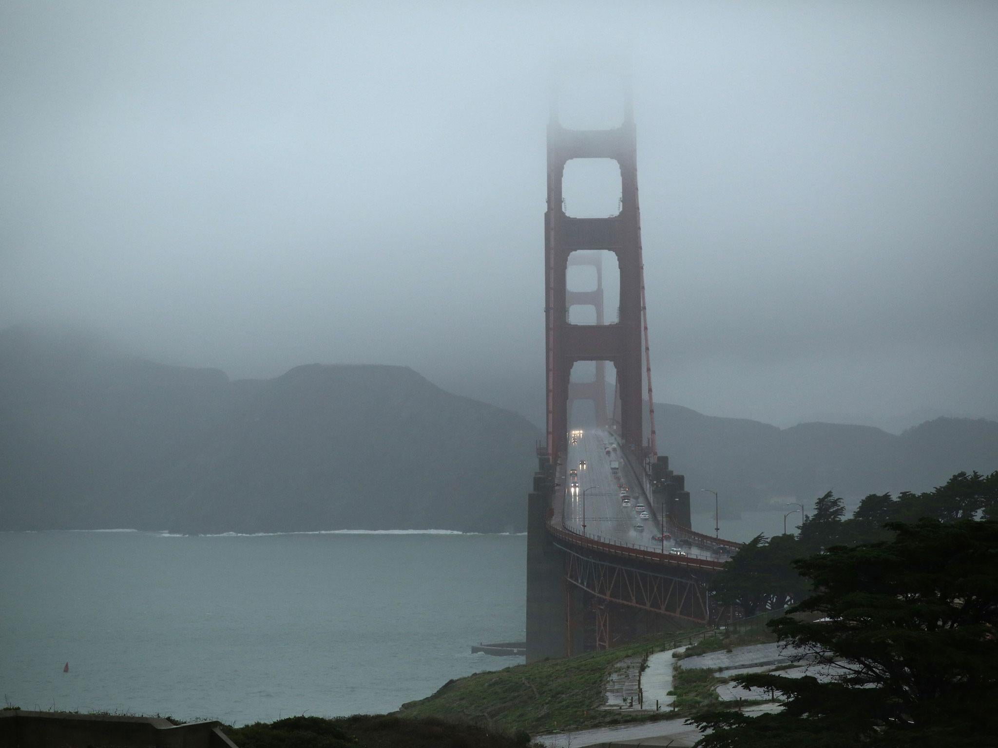 A rainy day at San Francisco Bay where atmospheric rivers dumped so much water it kill off thousands of oysters