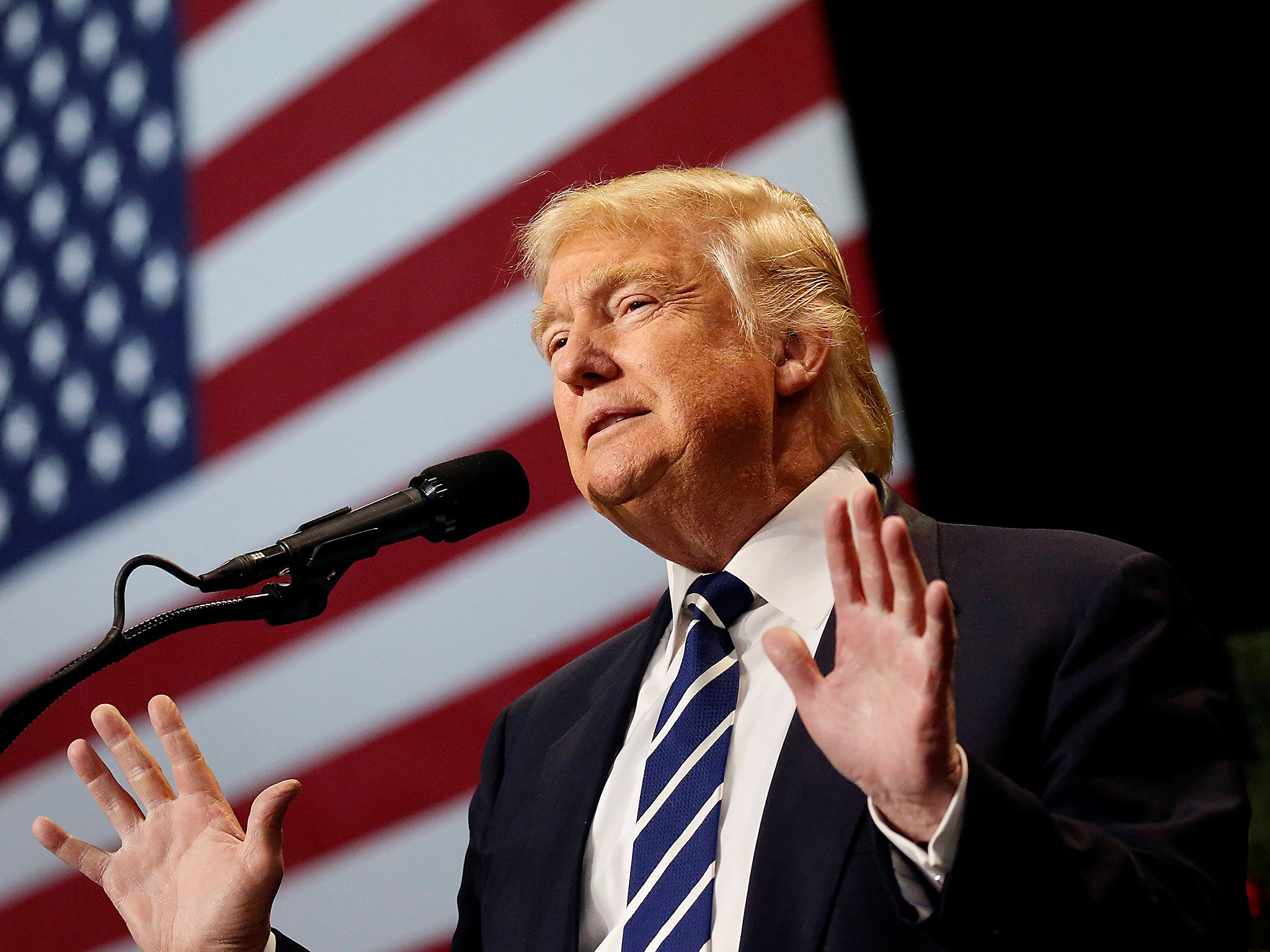 US President-elect Donald Trump speaks at the USA Thank You Tour event at the Wisconsin State Fair Exposition Center in West Allis, Wisconsin