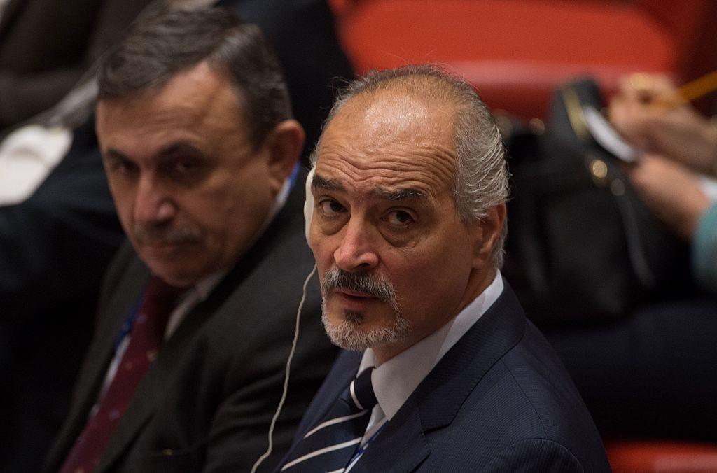 The Syrian Arab Republic's permanent representative to the UN Bashar Jaafari during emergency talks in New York on the crisis in Aleppo on Tuesday 13 December 2016