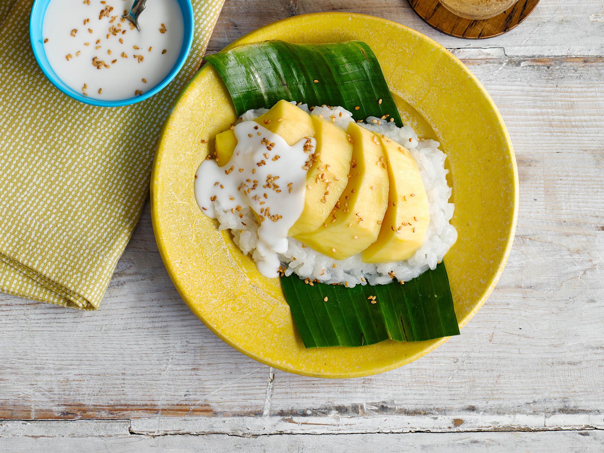Serve sweet rice and mango with a main course for a festive treat