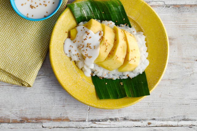 Serve sweet rice and mango with a main course for a festive treat