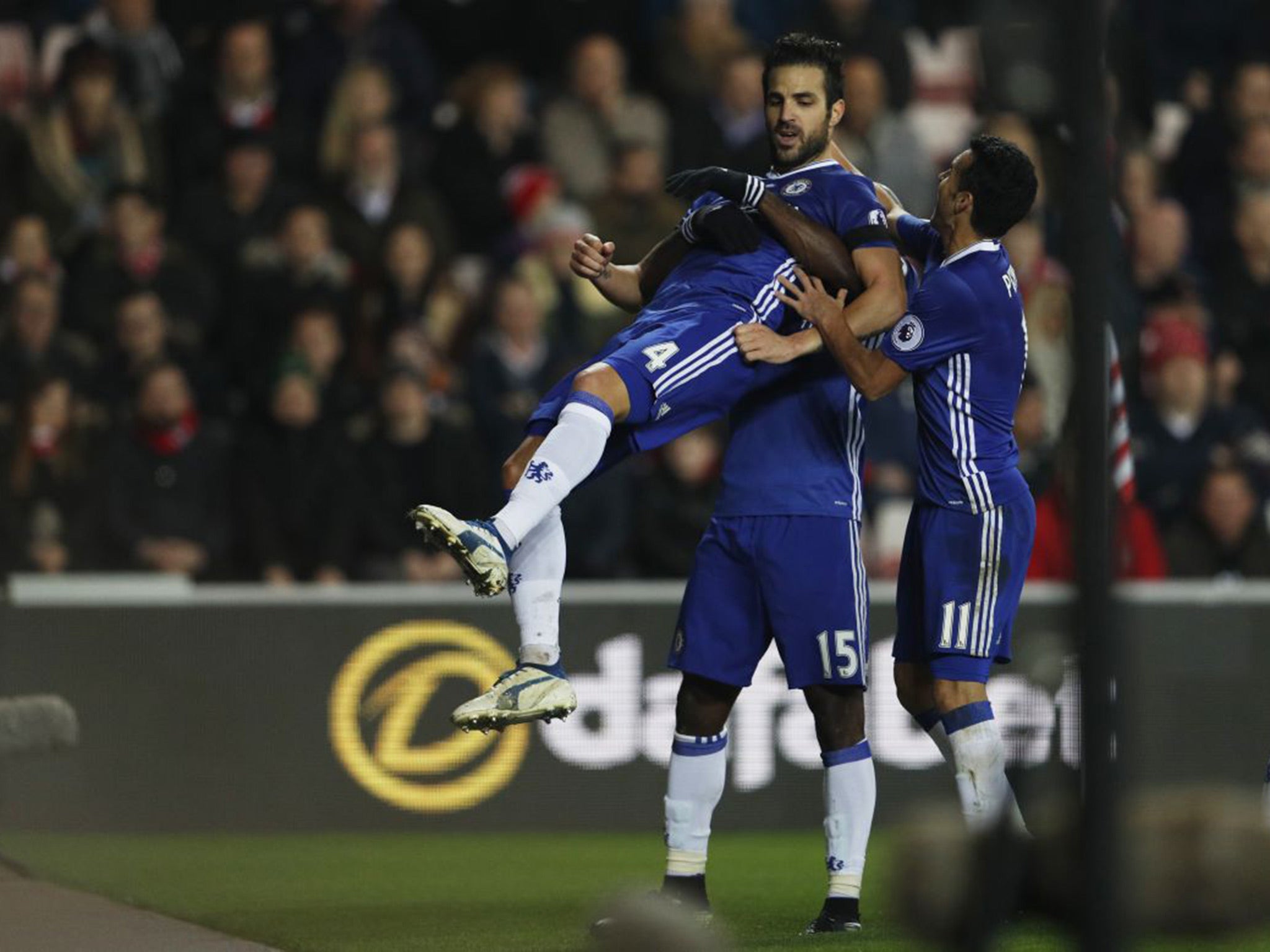 Fabregas opened the scoring after a one-two with Willian