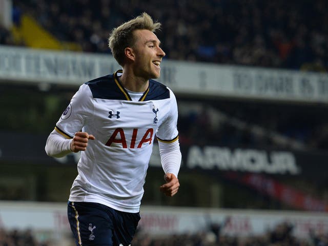 Eriksen converted Rose's cross into the roof of the net