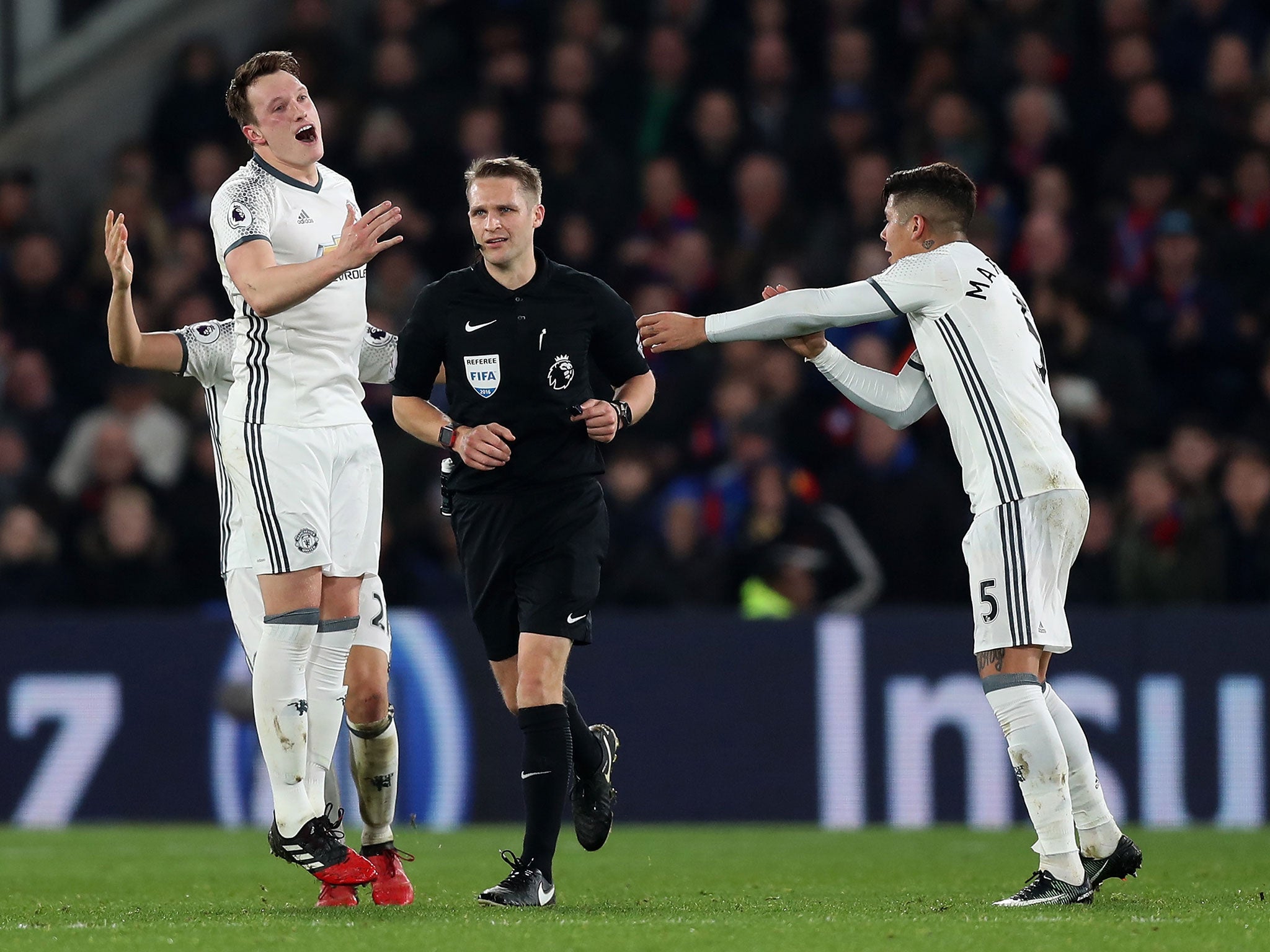 Referee Craig Pawson and his officials endured a difficult night at Selhurst Park