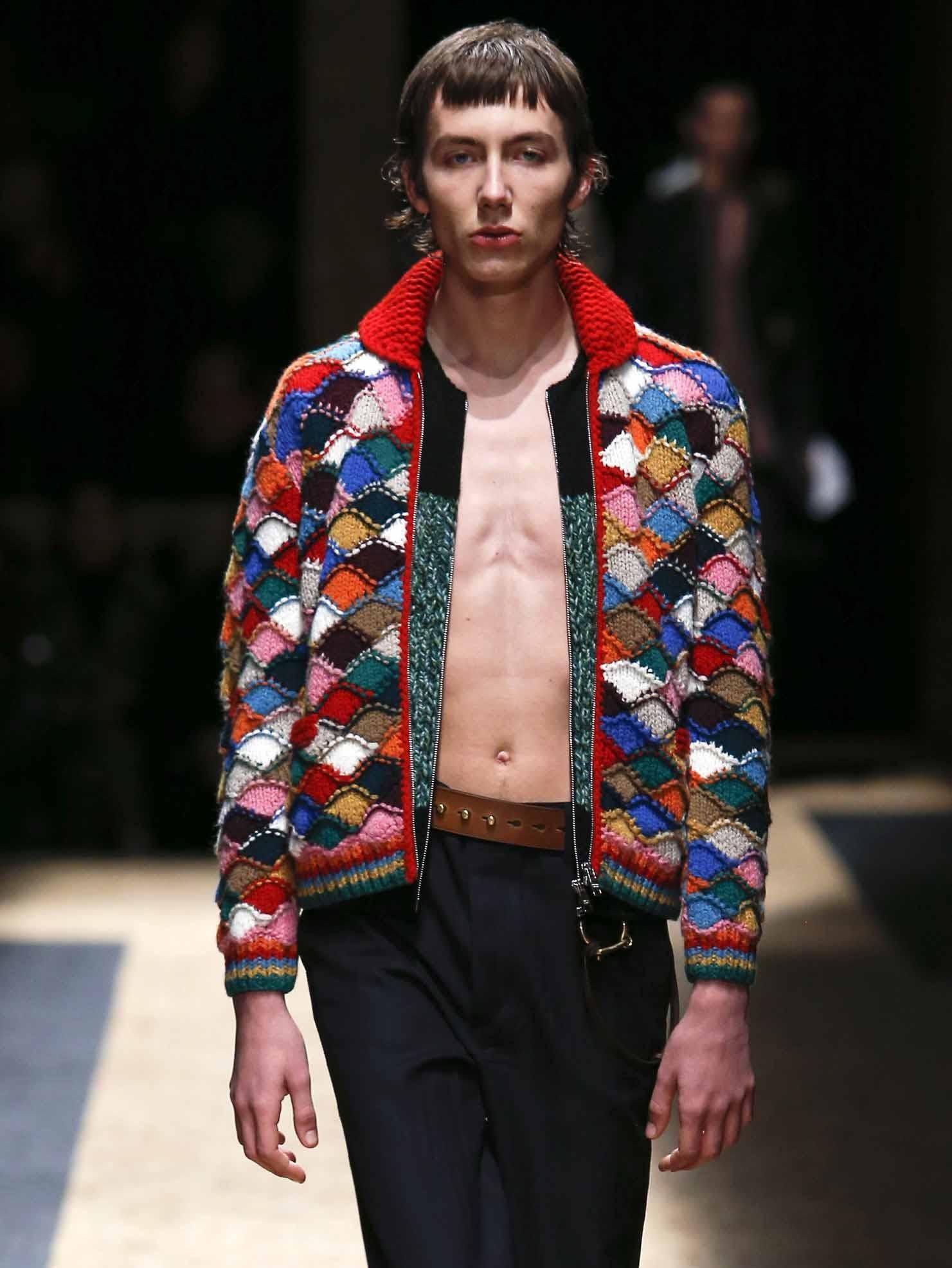 &#13;
If you do go for something warm and woven, keep it trendy (Prada Autumn/Winter 2016)&#13;