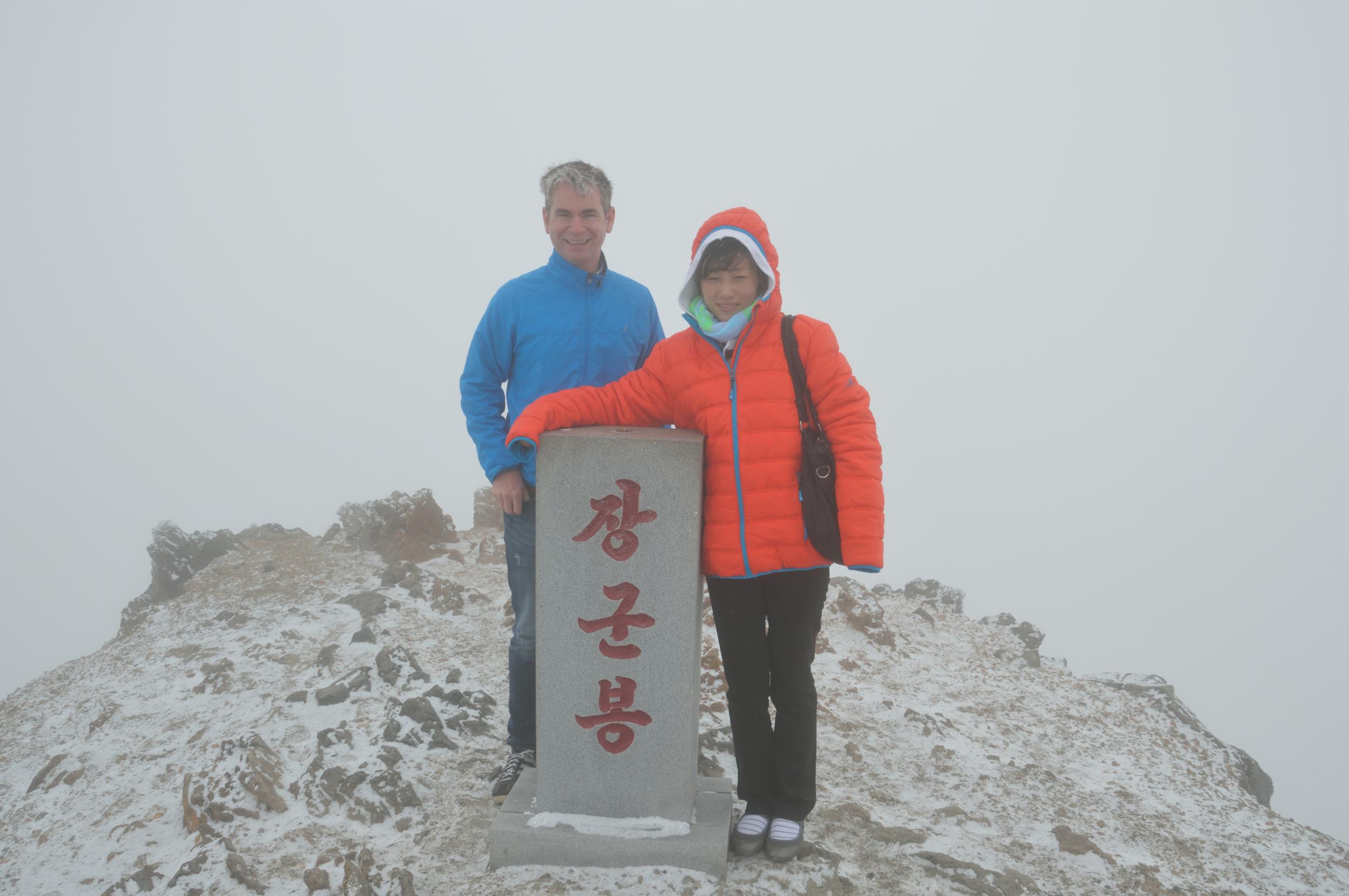 Carl Meadows at Mount Paektu, on the border between North Korea and China