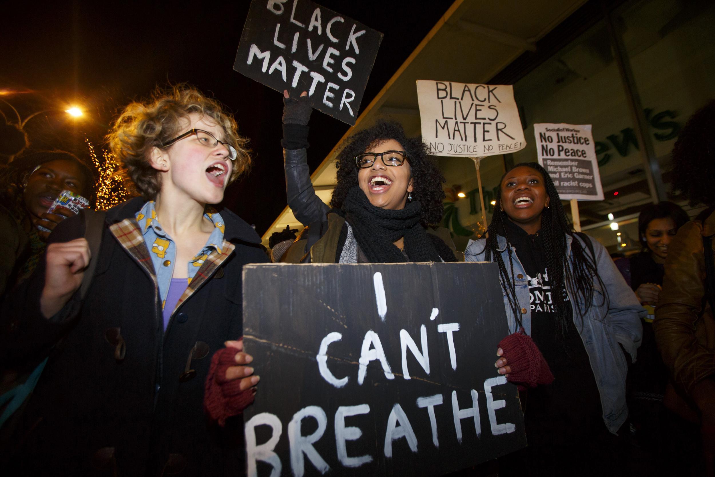 Activists during protest over Eric Garner's death.