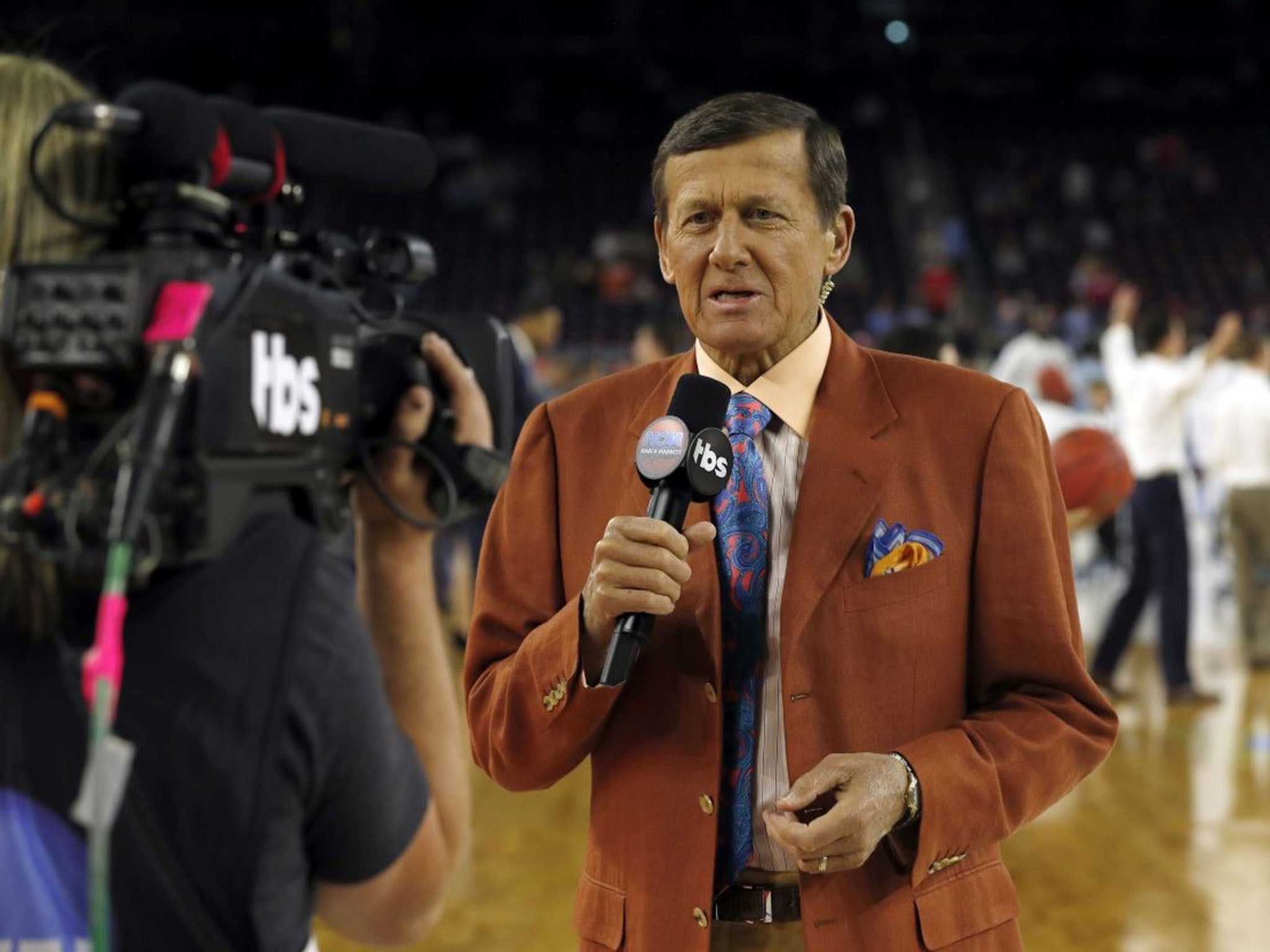 Craig Sager reporting at a college basketball tournament in April. The broadcaster announced earlier this year that his cancer had returned