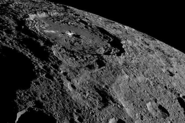 NASA's Dawn spacecraft image of the limb of dwarf planet Ceres shows a section of the northern hemisphere in this image on October 17, 2016