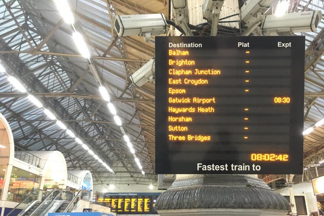 Express yourself: the only trains running on the main line south from London Victoria are to Gatwick