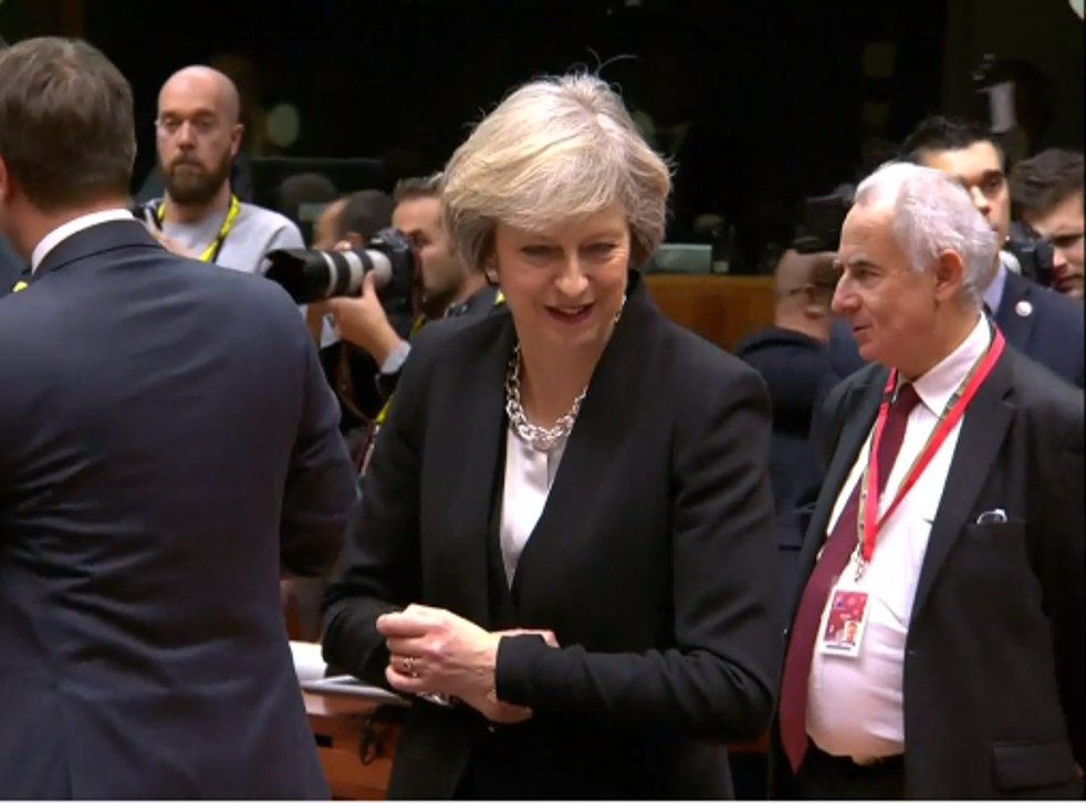 Theresa May at the European Council in Brussels on Thursday