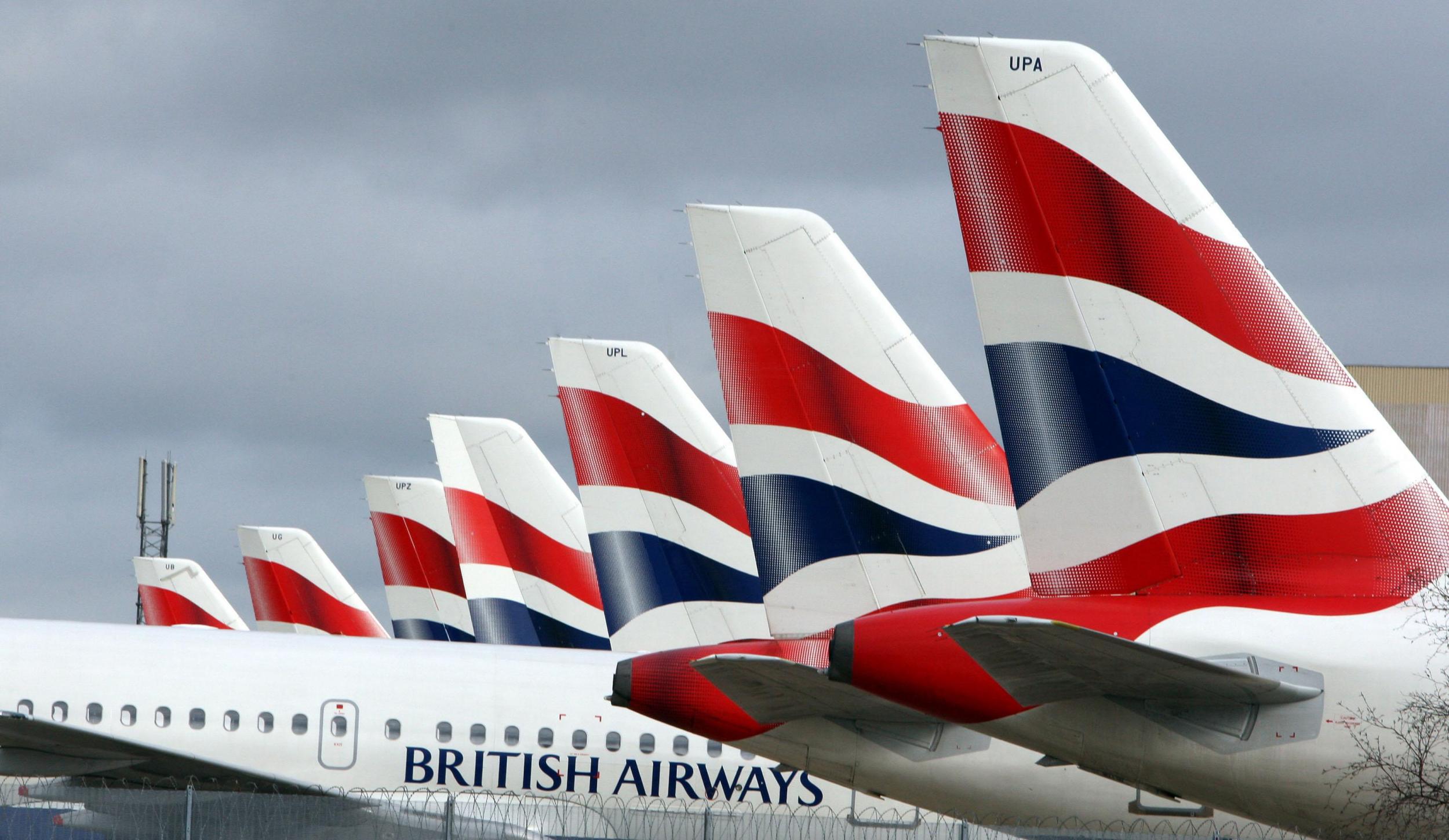 British Airways aircraft at Heathrow Airport, as the airline said that cabin crew will strike on Christmas Day and Boxing Day in a row over pay
