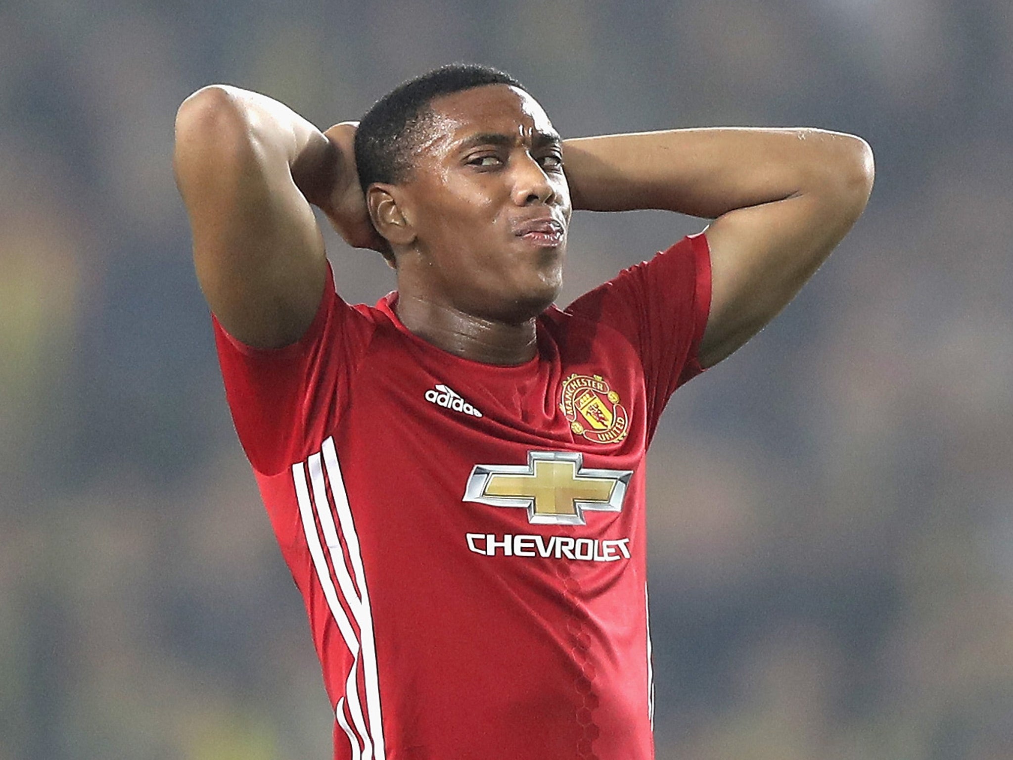 Martial is finding his second season in English football more challenging than his first