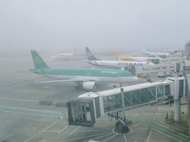There was a heavy fog over London, including its airports