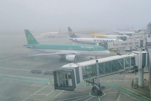 There was a heavy fog over London, including its airports