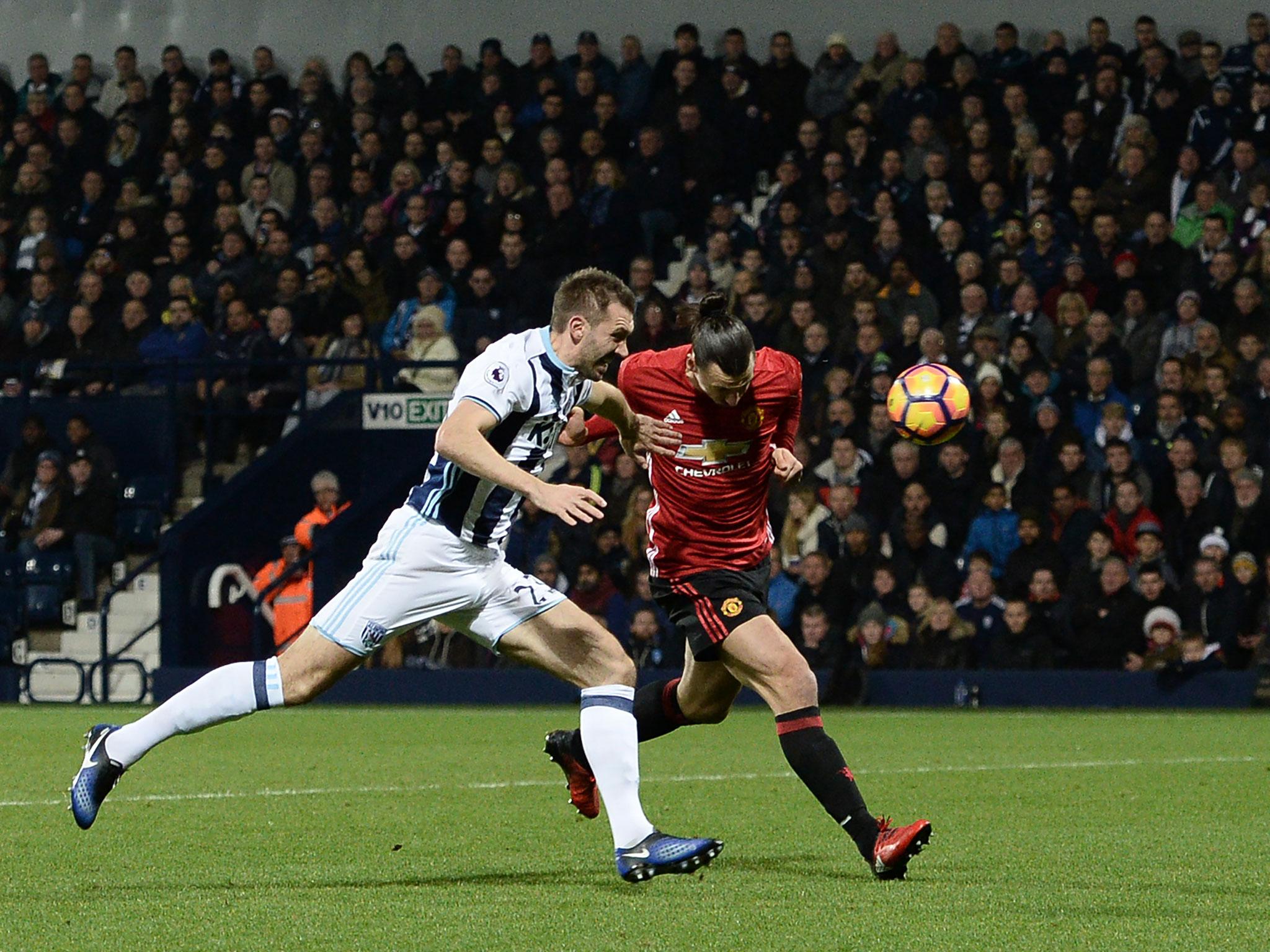 Zlatan Ibrahimovic heads Manchester United ahead against West Brom