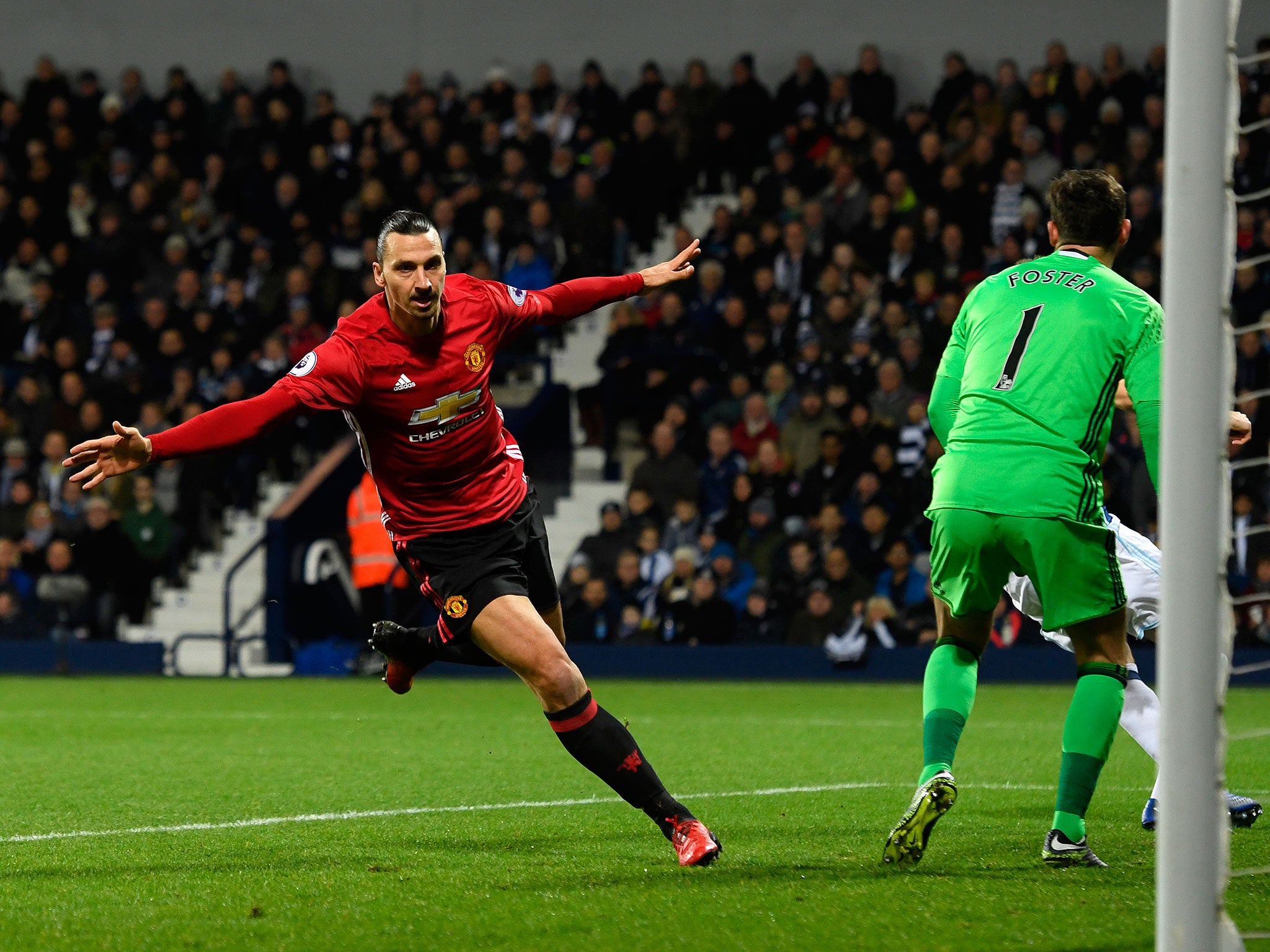 Zlatan Ibrahimovic in action for Manchester United against West Brom