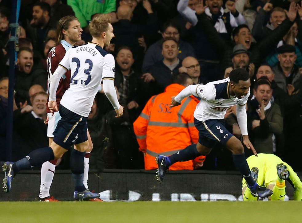 Danny Rose celebrates scoring Tottenham's second to hand the north London club all three points