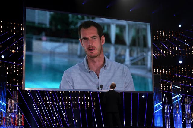 Andy Murray being interviewed via video link by Gary Linekar after winning BBC Sports Personality of the Year 2016