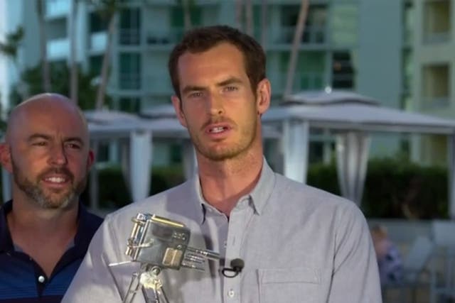 Murray's trophy appeared to be broken and wonky