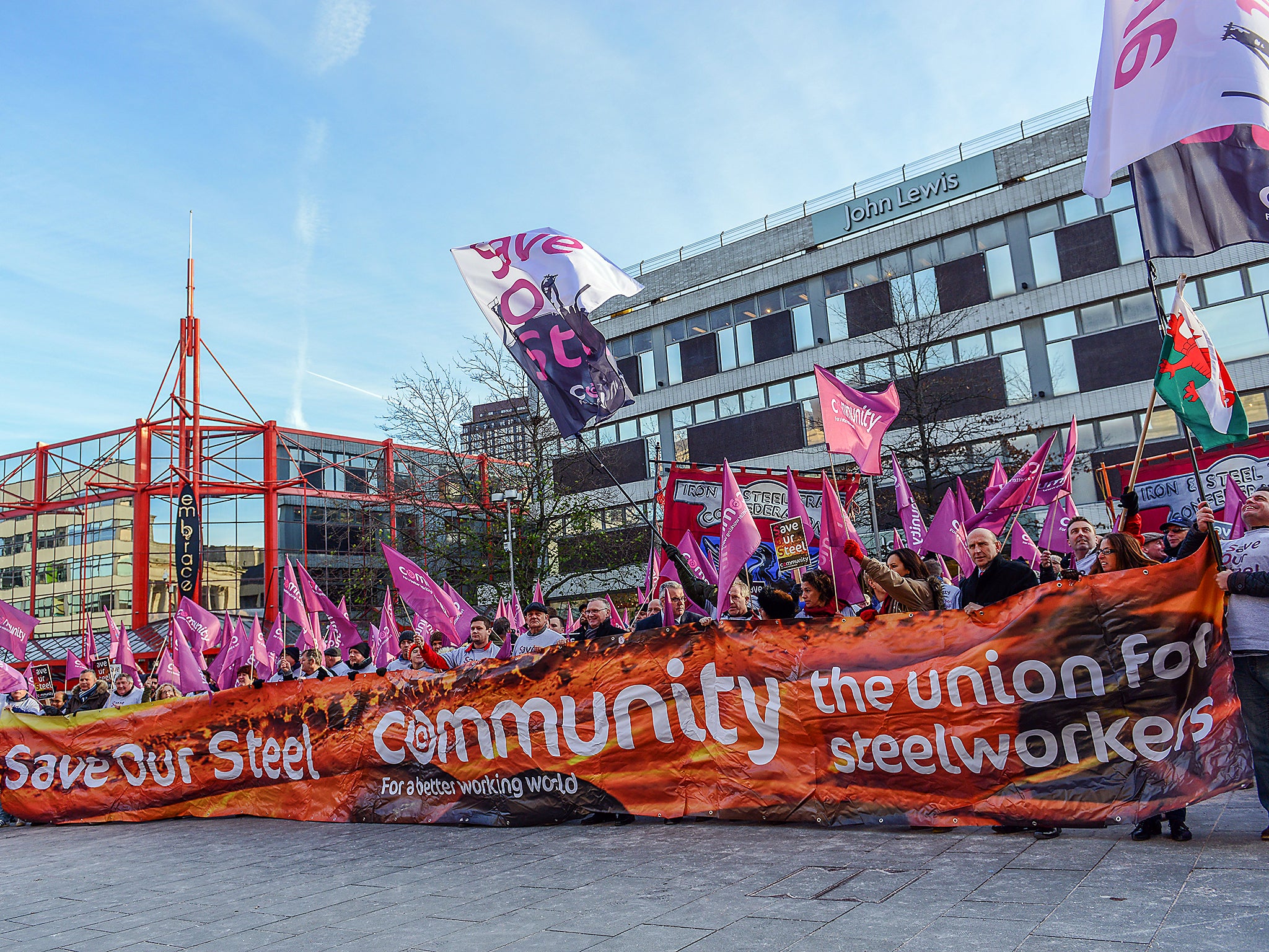 Save Our Steel Rally, Sheffield, Yorkshire, Britain