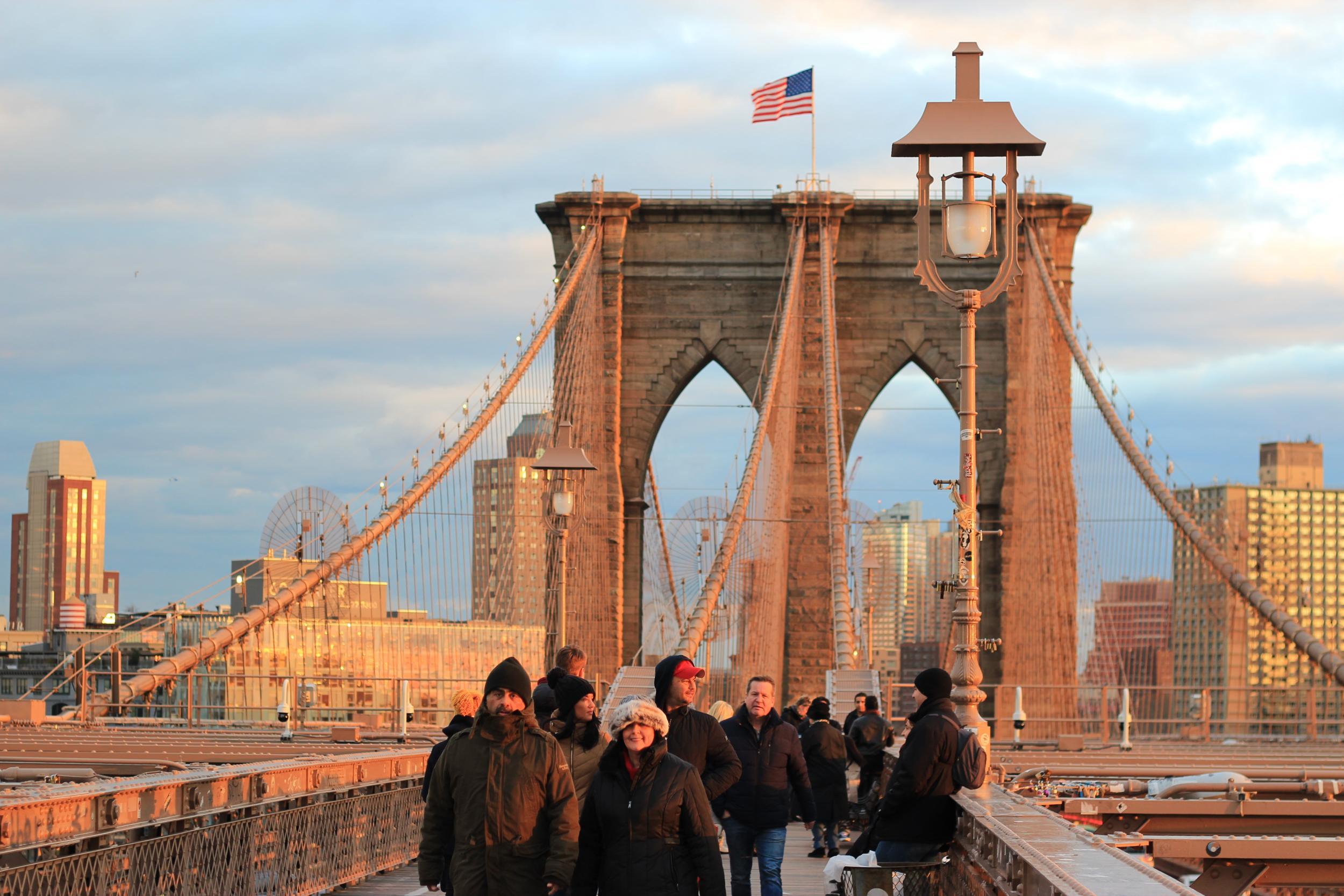 Passing between boroughs on the Brooklyn Bridge is a New York must