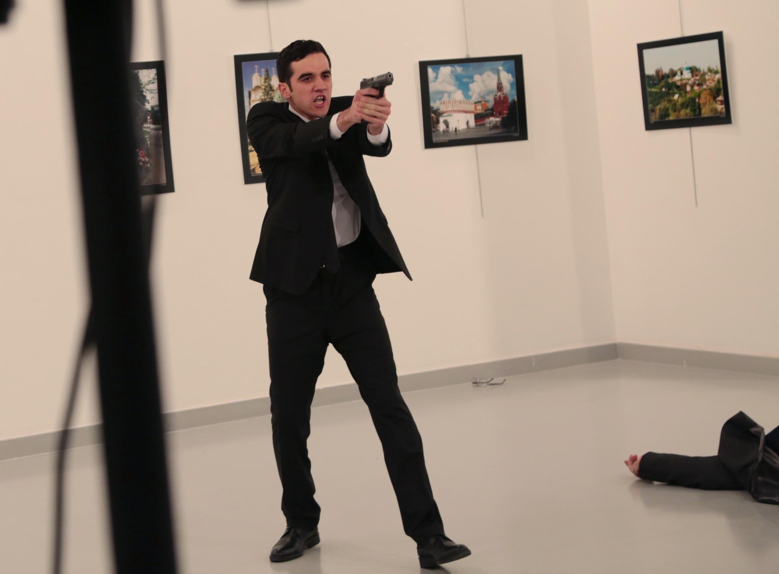 The gunman attacked at an art exhibition