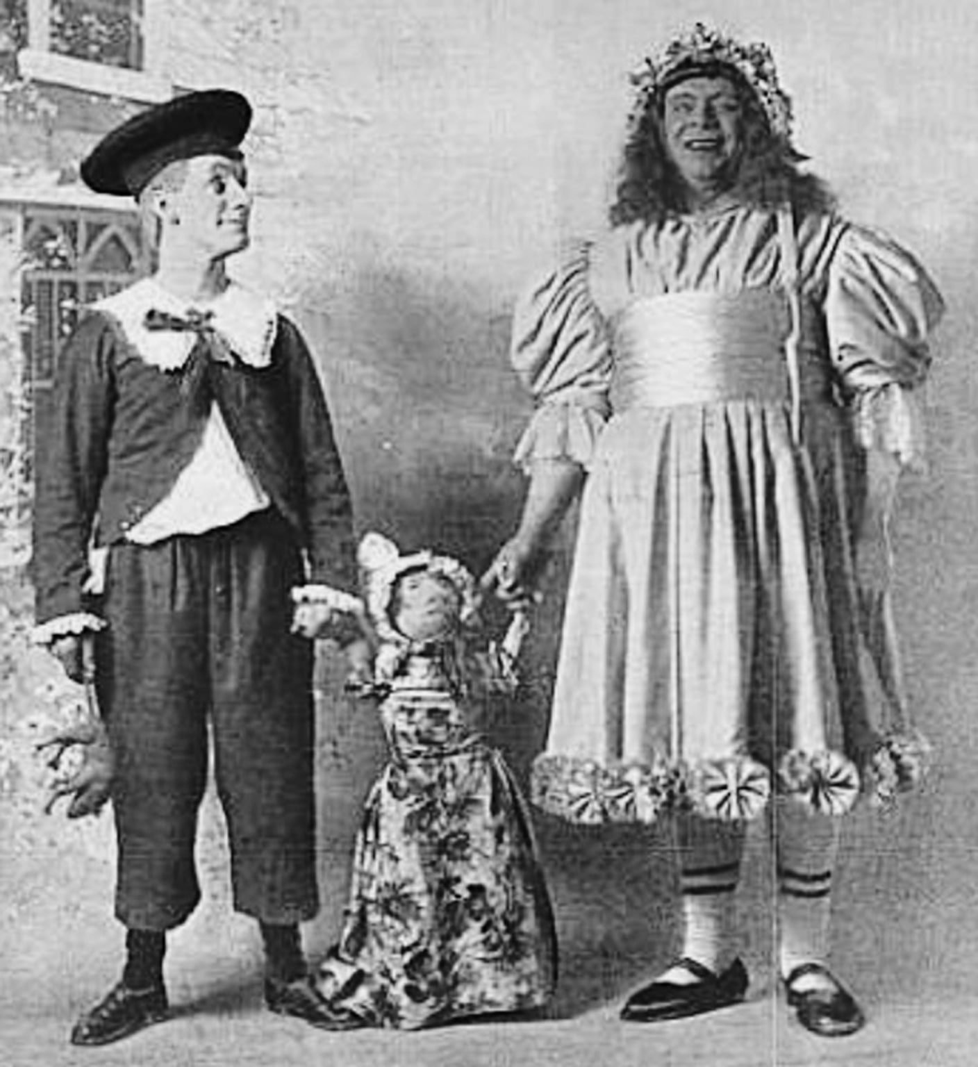 Dan Leno and Herbert Campbell in Babes in the Wood, 1897, at the Drury Lane Theatre.