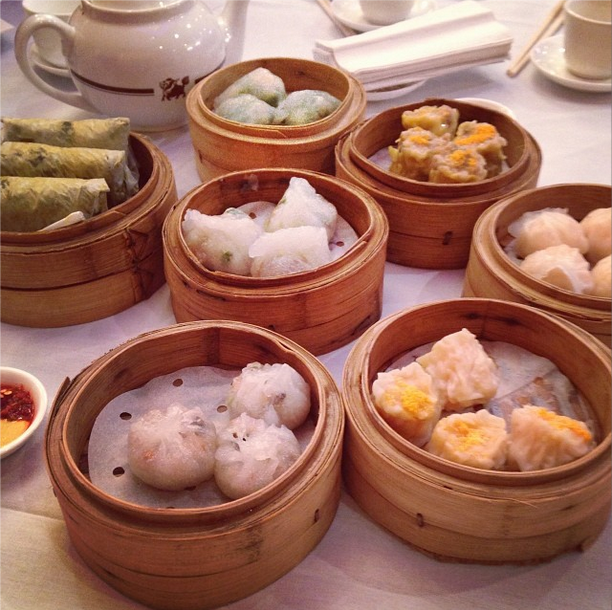 Just some of the delicious dim sum that is piled on trolleys at the restaurant