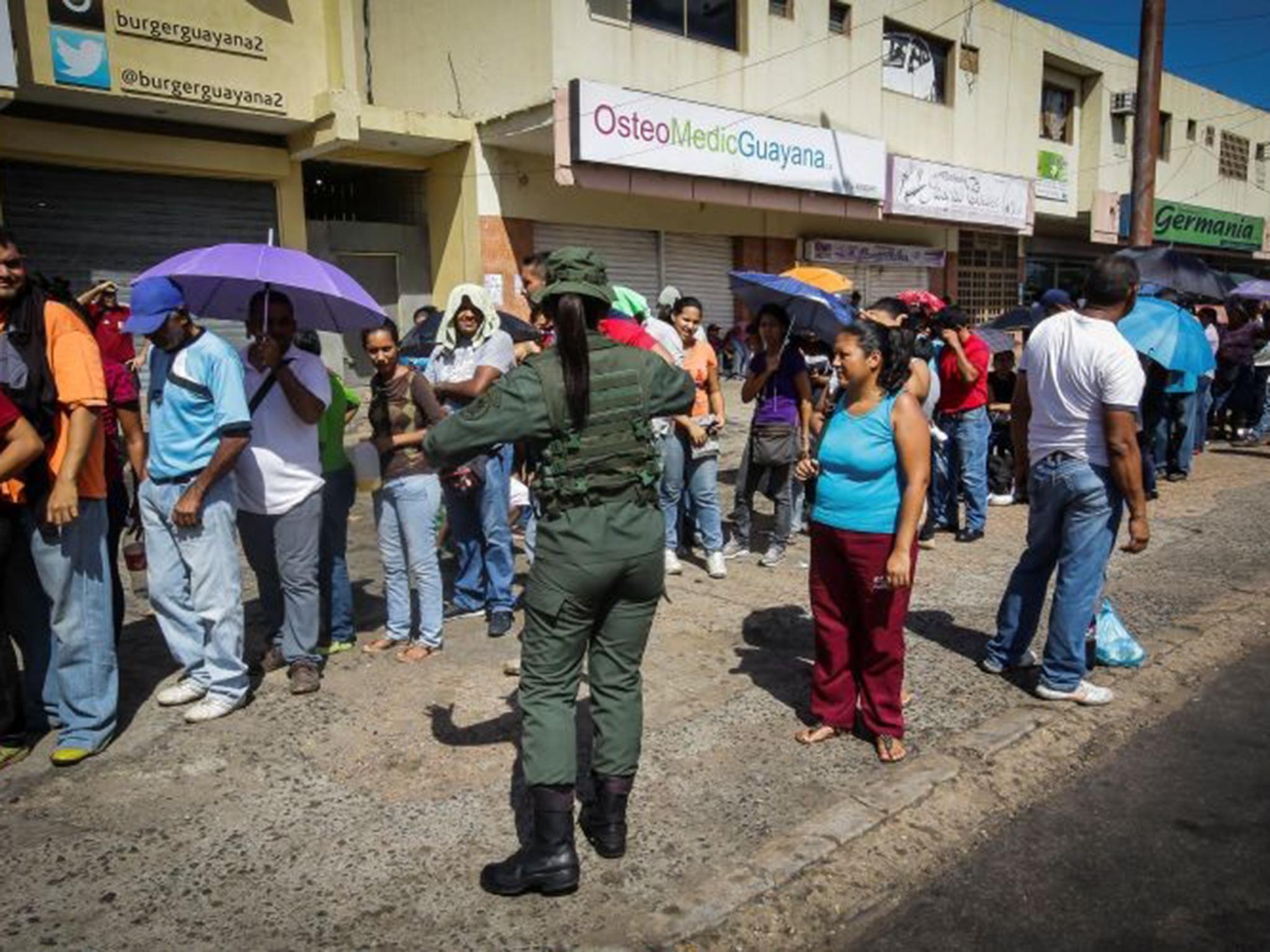Venezuela's food shortage has seen people queueing to buy basic items