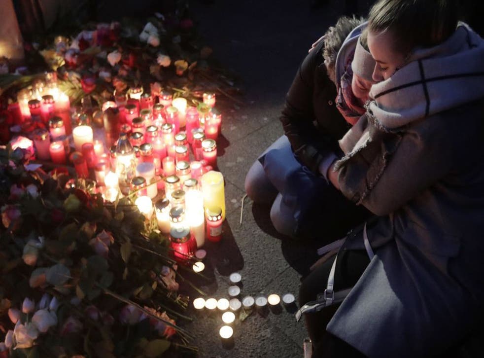 Makeshift vigils have been created all over Berlin in the wake of the attack 