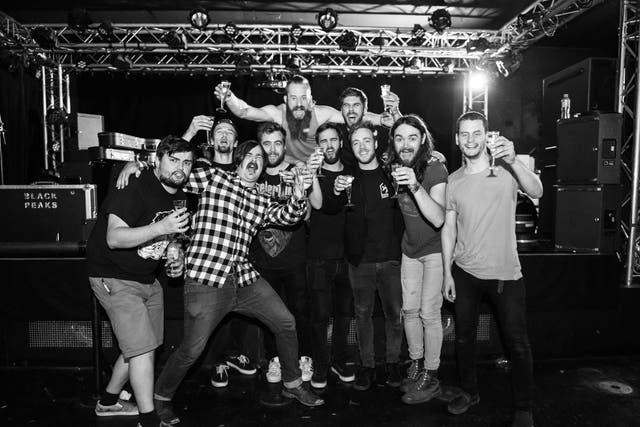 Members of Black Peaks, Heck and their crew in Paris at the end of their European tour, from left to right, Paul Shelley, Liam Kearley, Will Gardner, Joe Crouch, Jonny Hall, Andrew Gosden, Jack Childs, Joe Gosney, Matt Reynolds and Tom Marsh