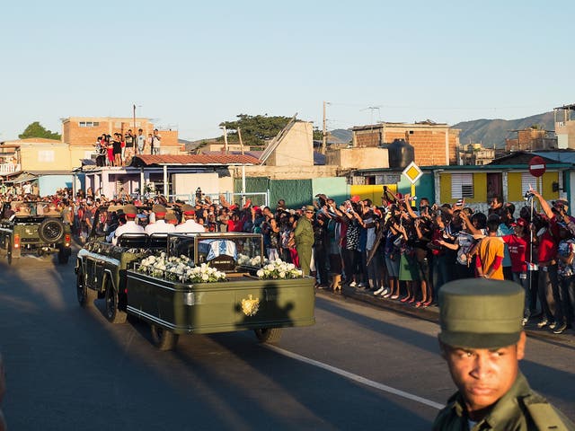 Thousands of people gathered to pay their respects to Castro as his funeral cortege toured the country (All photographs by James Kent)