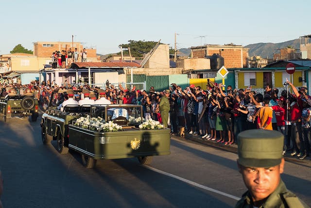 Thousands of people gathered to pay their respects to Castro as his funeral cortege toured the country (All photographs by James Kent)