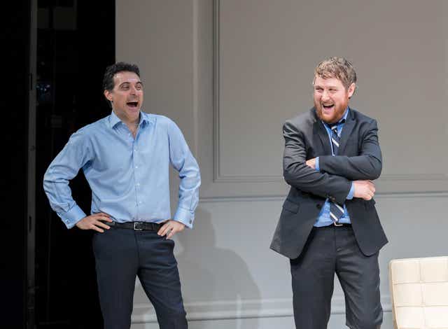Rufus Sewell (Serge) and Tim Key (Yvan) in ‘Art’ at The Old Vic