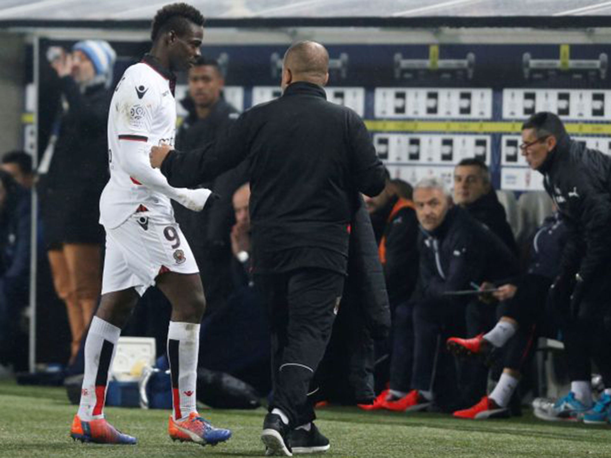 Balotelli was given his marching orders in injury-time