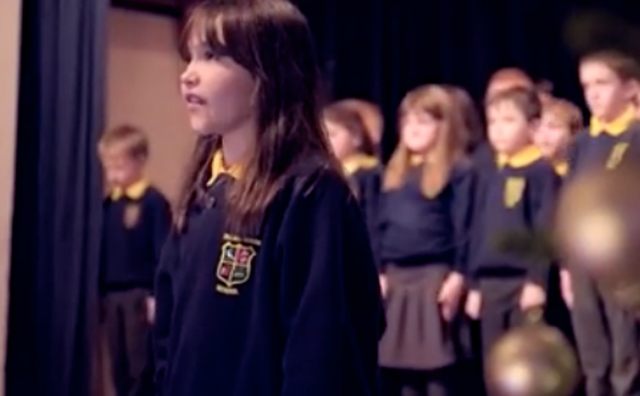 Kaylee Rodgers sings with her school choir in Northern Ireland