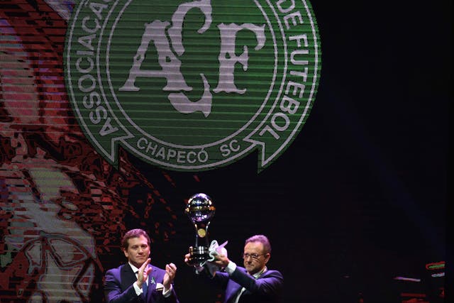 The trophy was awarded to Chapecoense without the final being played