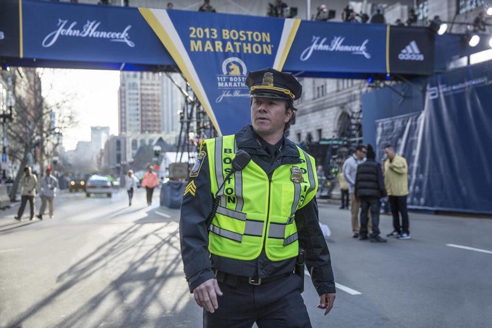 Mark Wahlberg as Sgt Tommy Saunders in ‘Patriots Day’, about the Boston Marathon bombings