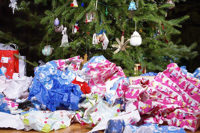 Wrapping Paper Scattered Under the Christmas Tree