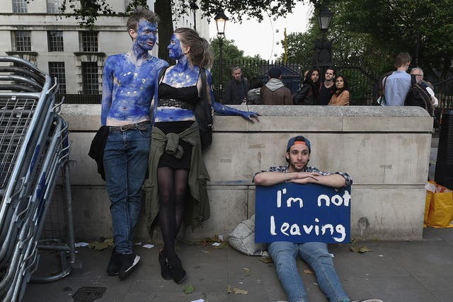 Pro-EU demonstrators in London following the 23 June vote