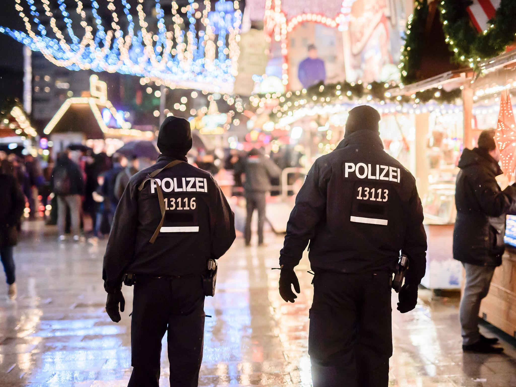 Police patrol the Christmas markets in Berlin