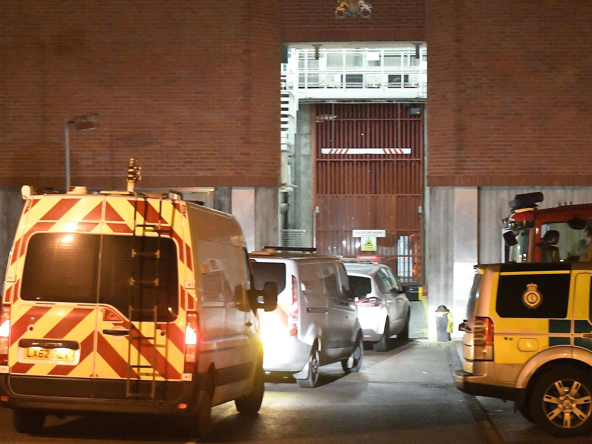 Police vans arrive at HMP Swaleside to control the riot there last week